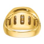 IBGoodman 14k Two-tone with White Rhodium Men's Polished Satin and Grooved 1 Carat AA Quality Diamond Ring - Image 5