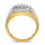 IBGoodman 14k Two Tone 1 carat Lab Grown Diamond VS/SI+ G+ Complete Men's Polished and Satin Cluster Ring - Image 2