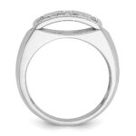 IBGoodman 14k White Gold Men's Polished and Cut-Out 1/2 Carat AA Quality Diamond Rectangle Ring - Image 2