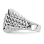 IBGoodman 14k White Gold Men's Polished and Textured 1 Carat Black and White Diamond Cluster Ring - Image 5