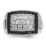 IBGoodman 14k White Gold Men's Polished and Textured Cluster Ring Mounting - Image 4