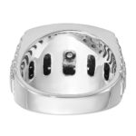 IBGoodman 14k White Gold Men's Polished and Textured 1 Carat Black and White Diamond Cluster Ring - Image 7