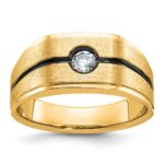 10k IBGoodman Men's w/Black Rhodium Satin Diamond Complete Ring