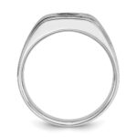 14k White Gold with Black Rhodium IBGoodman Men's Satin 1/5 carat Diamond Complete Ring - Image 2