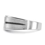 14k White Gold with Black Rhodium IBGoodman Men's Satin 1/5 carat Diamond Complete Ring - Image 5