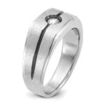 IBGoodman 14k White Gold with Black Rhodium 1/5 carat Lab Grown Diamond VS/SI+ G+ Complete Men's Ring - Image 6