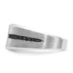 14k White Gold with Black Rhodium IBGoodman Men's Satin 5/8 carat Black and White Diamond Complete Ring - Image 5