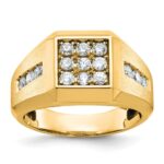 IBGoodman 10k Men's Polished and Satin Square Cluster Ring Mounting