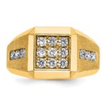 IBGoodman 10k Men's Polished and Satin Square Cluster Ring Mounting - Image 6