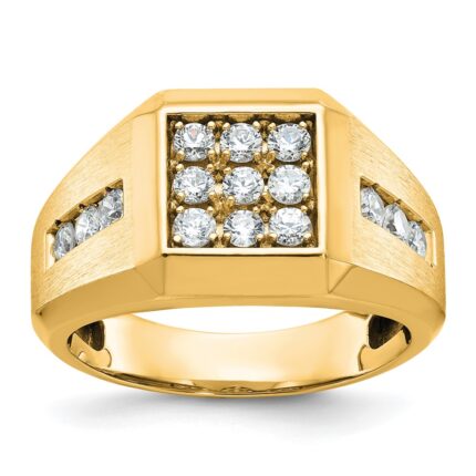 IBGoodman 10k Men's Polished and Satin Square Cluster Ring Mounting
