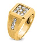 IBGoodman 10k Men's Polished and Satin 1 Carat A Quality Diamond Square Cluster Ring - Image 8