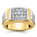 IBGoodman 10k Men's Polished and Satin Cluster Ring Mounting