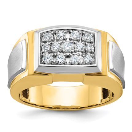 IBGoodman 10k Men's Polished and Satin Cluster Ring Mounting