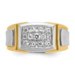 IBGoodman 14k with White Rhodium Men's Polished and Satin 1/2 Carat AA Quality Diamond Cluster Ring - Image 6