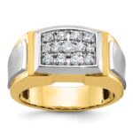 IBGoodman 14k with White Rhodium 1/2 carat Lab Grown Diamond VS/SI+ G+ Complete Polished and Satin Cluster Ring