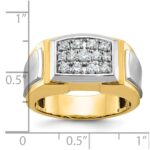 IBGoodman 14k with White Rhodium Men's Polished and Satin 1/2 Carat AA Quality Diamond Cluster Ring - Image 3