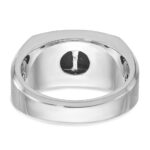 14k White Gold IBGoodman Men's Satin Onyx and 1/15 carat Diamond Complete Ring - Image 7