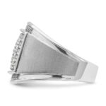 IBGoodman 14k White Gold Men's Polished and Satin 1 1/5 Carat AA Quality Diamond Cluster Ring - Image 3