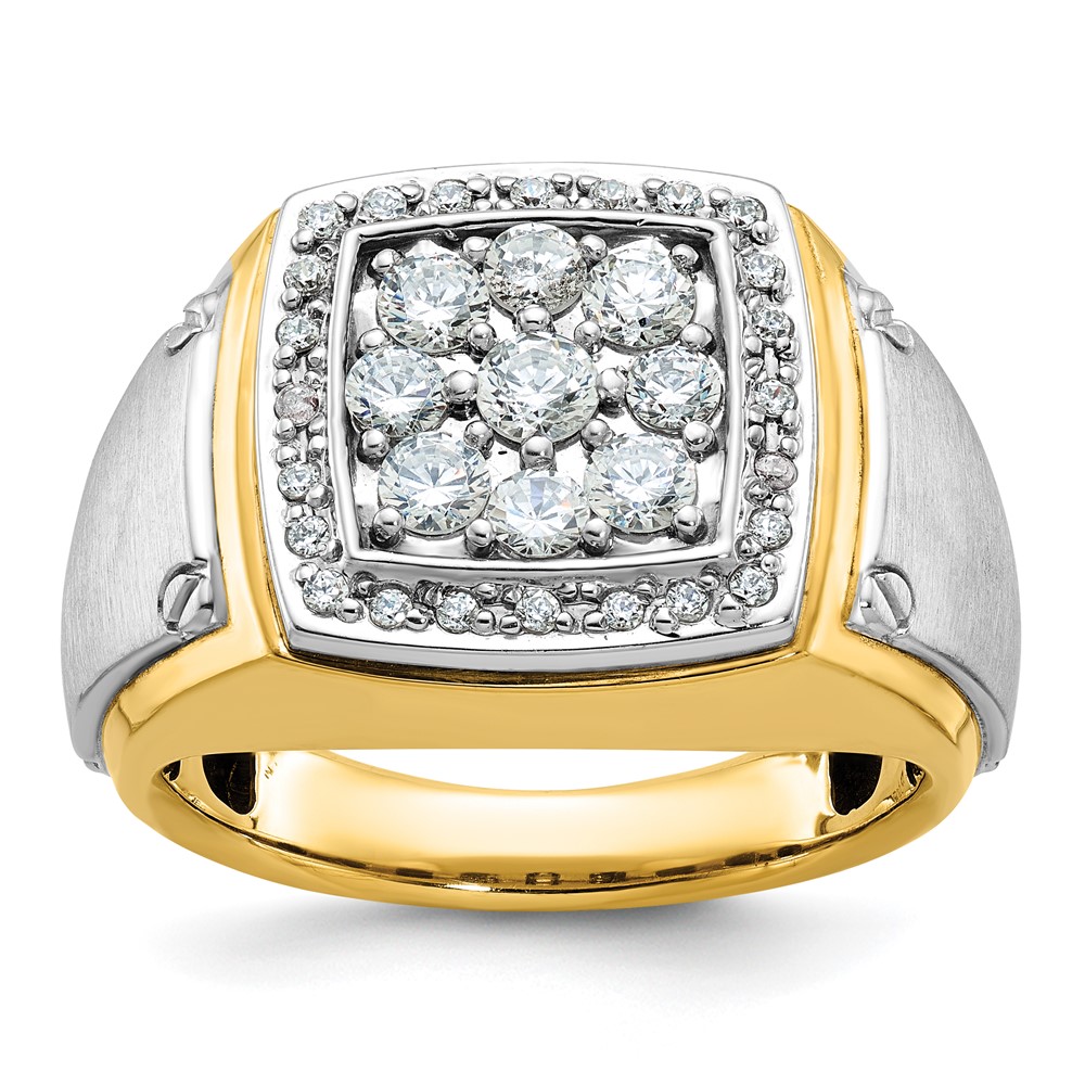 B59163-0YWA.jpg IBGoodman 10k Two-tone Men's Polished and Satin Square Cluster Ring Mounting - Image 1