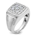 IBGoodman 14k Two-tone Men's Polished and Satin 1 Carat AA Quality Diamond Square Cluster Ring - Image 8