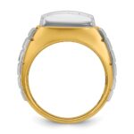 IBGoodman 10k Two-tone Men's Polished and Grooved 3-Row Cluster Ring Mounting - Image 2