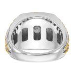 IBGoodman 14k Two Tone 1 carat Lab Grown Diamond VS/SI+ G+ Complete Polished Satin and Textured Men's Ring - Image 5