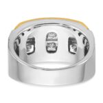IBGoodman 14k Two Tone 2 carat Lab Grown Diamond VS/SI+ G+ Princess Complete Polished and Satin Two Row Men's Ring - Image 7