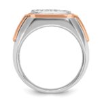 IBGoodman 14k Two Tone Rose and White Gold 1 carat Lab Grown Diamond VS/SI+ G+ Complete Cluster Men's Ring - Image 2