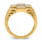 IBGoodman 10k Men's Polished Textured and Grooved Cross Cluster Ring Mounting - Image 2