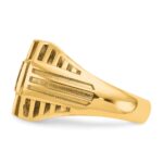 IBGoodman 10k Men's Polished Textured and Grooved Cross Cluster Ring Mounting - Image 5