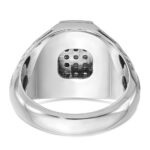 IBGoodman 14k White Gold Men's Polished Textured and Grooved 1/2 Carat AA Quality Diamond Cross Cluster Ring - Image 7