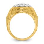 IBGoodman 14k Two-tone Men's Polished and Textured Oval Cluster Ring Mounting - Image 2