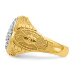 IBGoodman 14k Two-tone Men's Polished and Textured Oval Cluster Ring Mounting - Image 5