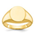 14k IBGoodman 14x12mm Men's Round Signet Ring