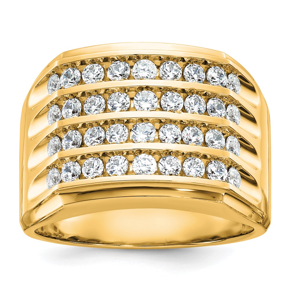 B59287-0Y.jpg 10k IBGoodman Men's Polished and Grooved 4-Row Ring Mounting - Image 1
