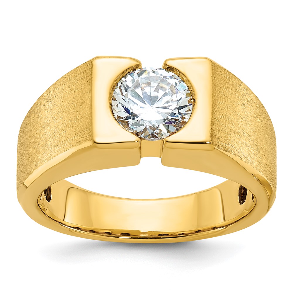 B59311-4YAA.jpg IBGoodman 14k 1 carat Lab Grown Diamond VS/SI+ G+ Complete Polished and Satin Men's Ring - Image 1