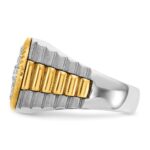 IBGoodman 14k Two-Tone 1 1/6 carat Lab Grown Diamond VS/SI+ G+ Complete Ribbed Men's Cluster Ring - Image 3