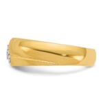 IBGoodman 14k with White Rhodium Men's Polished Curved Bypass 4-Stone 1/5 Carat AA Quality Diamond Ring - Image 5