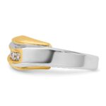IBGoodman 14k Two-tone Men's Polished and Grooved Curved Bypass 1/2 Carat AA Quality Diamond Ring - Image 5