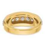 IBGoodman 14k Two-tone Men's Polished and Grooved 5-Stone 1 Carat AA Quality Diamond Ring - Image 7