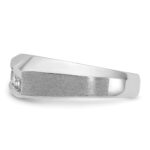 14k White Gold IBGoodman Men's Polished & Satin 5-Stone Ring Mounting - Image 5