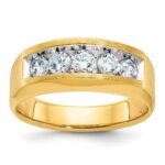 14k IBGoodman Men's Polished and Satin 5-Stone Ring Mounting