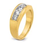 IBGoodman 14k Men's Polished and Satin 5-Stone 1 Carat AA Quality Diamond Ring - Image 8