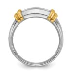 IBGoodman 14k Two-tone Men's Polished 3-Stone 1/2 Carat AA Quality Diamond Ring - Image 2