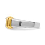 14k Two-tone IBGoodman Men's Polished 3-Stone Ring Mounting - Image 5