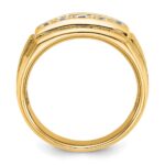 IBGoodman 14k with White Rhodium 1/2 carat Lab Grown Diamond VS/SI+ G+ Complete Polished and Satin Five Stone Men's Ring - Image 3