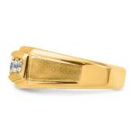 IBGoodman 14k with White Rhodium 1/2 carat Lab Grown Diamond VS/SI+ G+ Complete Polished and Satin Five Stone Men's Ring - Image 4