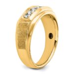 IBGoodman 14k with White Rhodium 1/2 carat Lab Grown Diamond VS/SI+ G+ Complete Polished and Satin Five Stone Men's Ring - Image 7