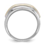 IBGoodman 14k Two-tone Men's Polished 2-Row 1/2 Carat AA Quality Diamond Ring - Image 2
