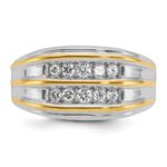 IBGoodman 14k Two-tone Men's Polished 2-Row 1/2 Carat AA Quality Diamond Ring - Image 6